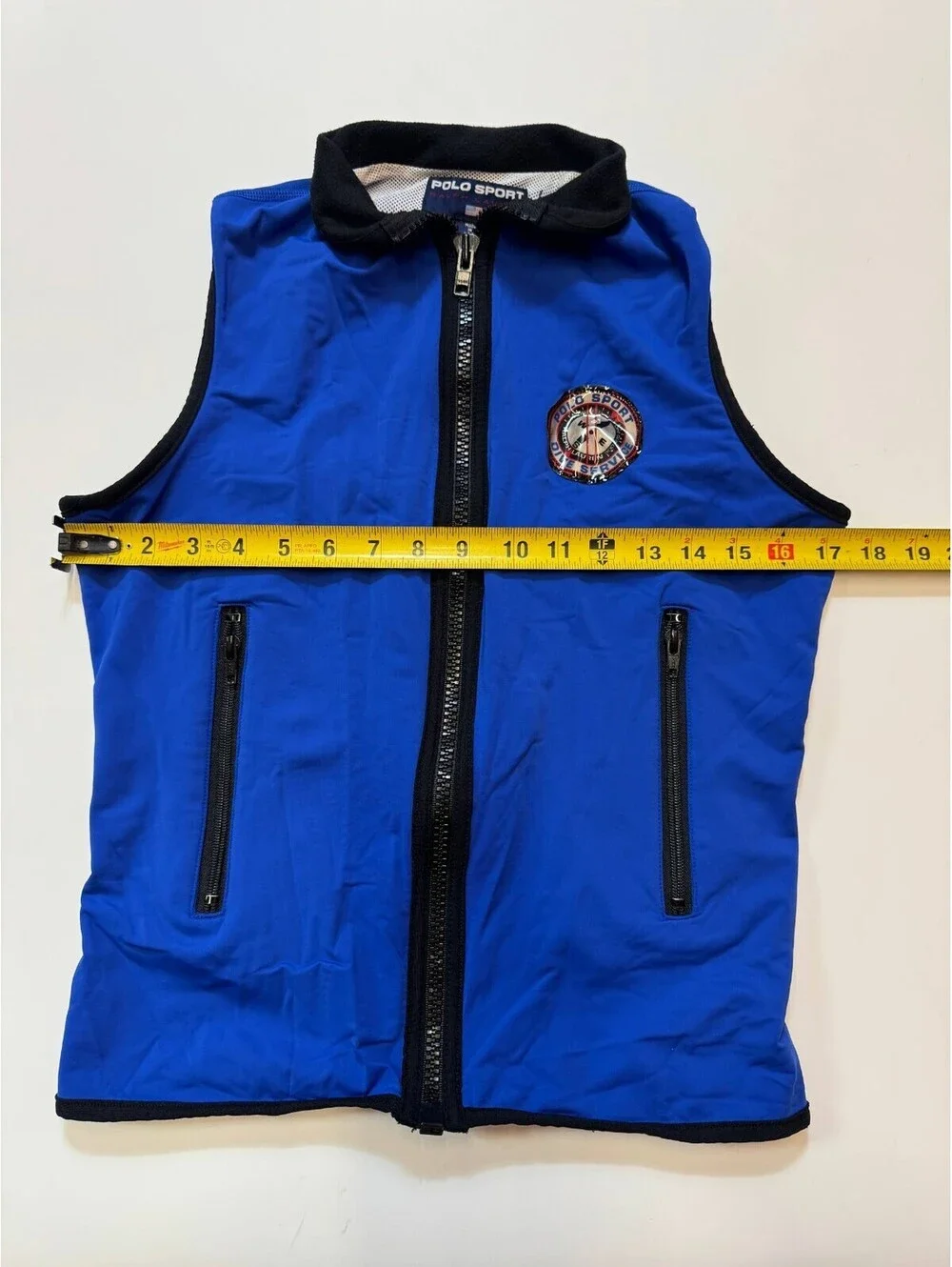 Polo Sport Ralph Lauren Mens M Blue Dive Service Full Zip Vest USA Made